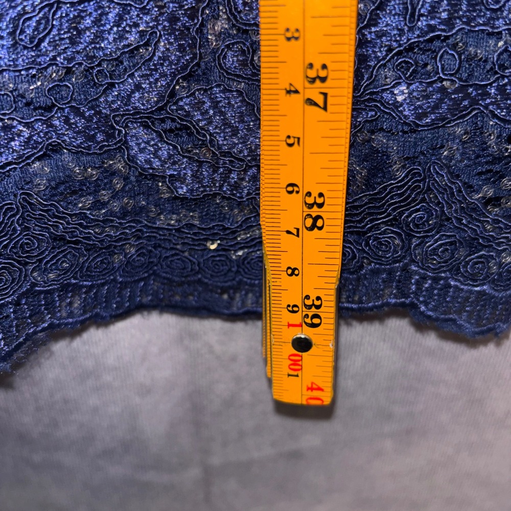 Marina NWT Size‎ 6 Navy Lace Sequins Sleeveless Sheath Cocktail Formal Dress - Picture 7 of 8